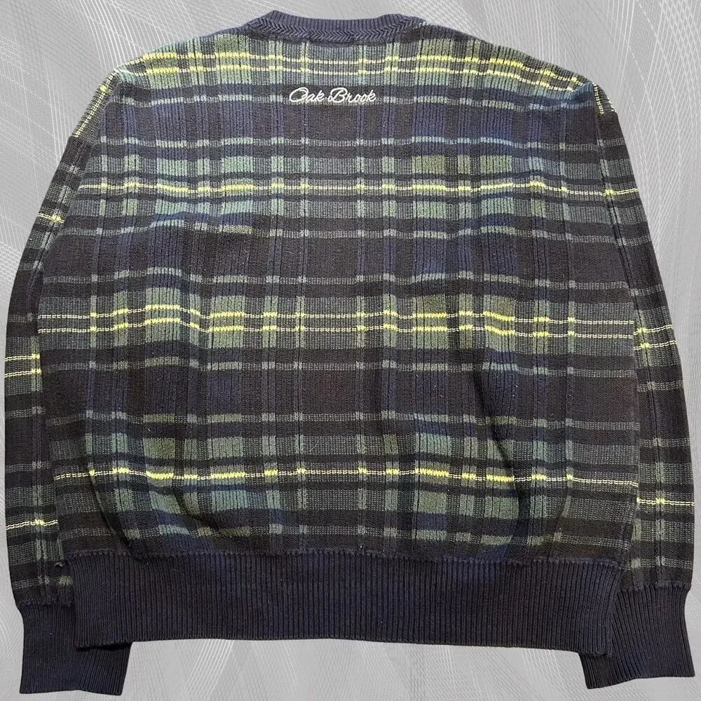 Oak Brook x Carnegie Mellon University Upcycled Tartan Plaid Sweater Size Medium